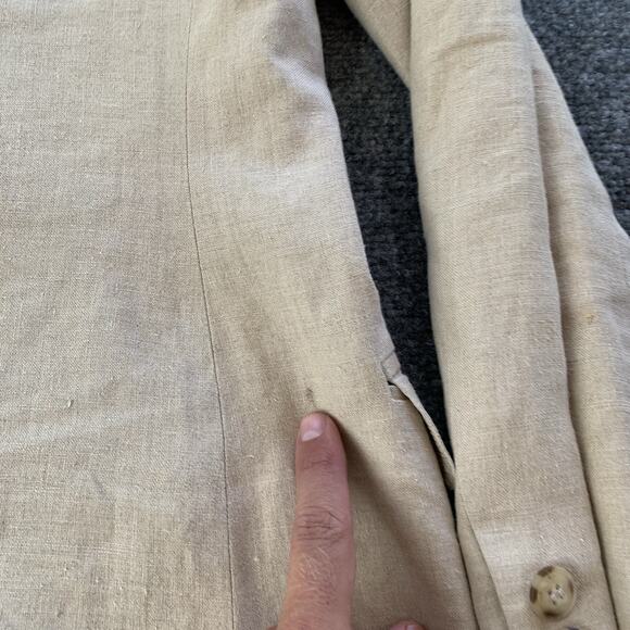 Casual Corner Blazer Womens 10 Beige 100% Linen Career Classic - Picture 3 of 11